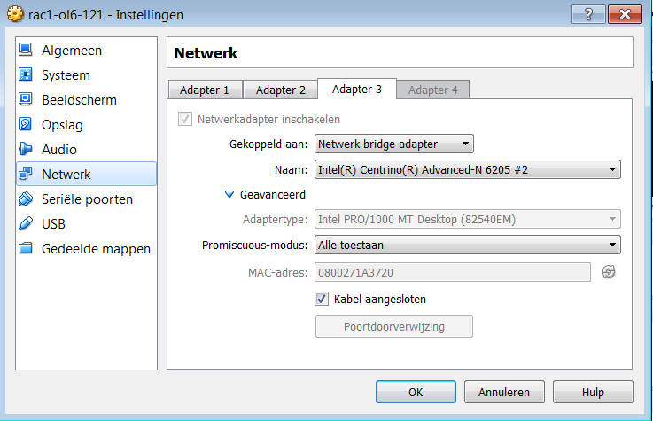 adapter type in virtualbox for mac. network